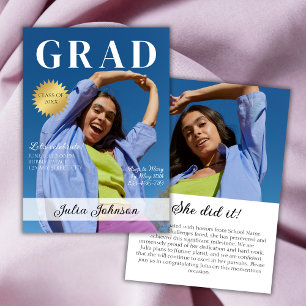 Modernes Magazine Graduate Foto 2025 Abschluss Einladung