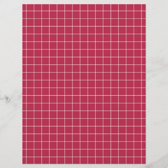 Modernes Magenta Geometric Grid Scrapbook Paper (Vorderseite)