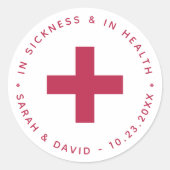 Modernes Magenta Hangover Kit für Krankheit und Ge Runder Aufkleber (Vorderseite)