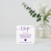 Modernes Magenta Hochzeit rsvp Qr Code Einschließu Begleitkarte (Stehend Vorderseite)
