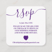 Modernes Magenta Hochzeit rsvp Qr Code Einschließu Begleitkarte (Vorderseite)
