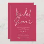 Modernes Magenta Rosa Brautparty Einladung (Vorne/Hinten)
