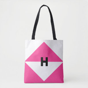 Modernes Magenta und Weiß Tasche