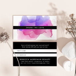 Modernes Magenta Wasserfarbenlot | Empfehlungskart Empfehlungskarte