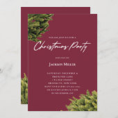 Modernes Magenta Weihnachts-Party Einladung (Vorne/Hinten)