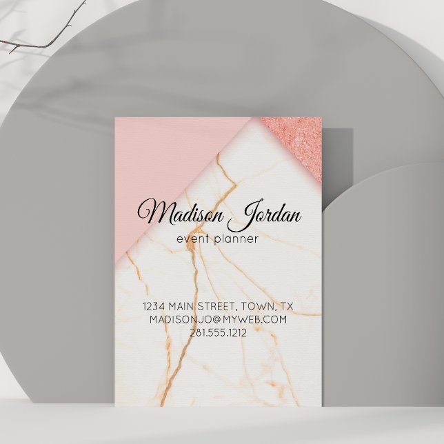 Modernes Magnetic aus rosa und goldenem Marmor Magnetkarte (Von Creator hochgeladen)