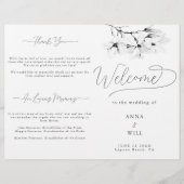 Modernes Magnolia-Programm für Schwarz-weiße Hochz (Vorderseite)