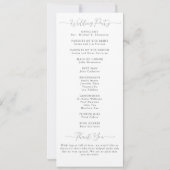 Modernes Magnolia-Schwarz-weißes Hochzeitsprogramm (Rückseite)