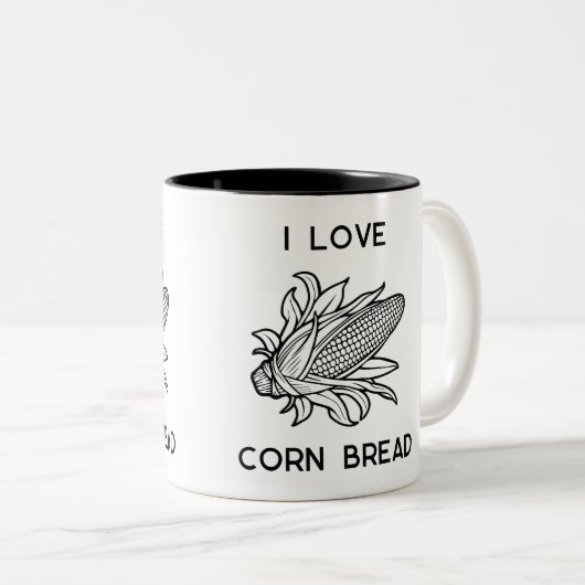 Modernes Maisbrot der I-Liebe mit Cob-Ikone Zweifarbige Tasse (VorderseiteRechts)