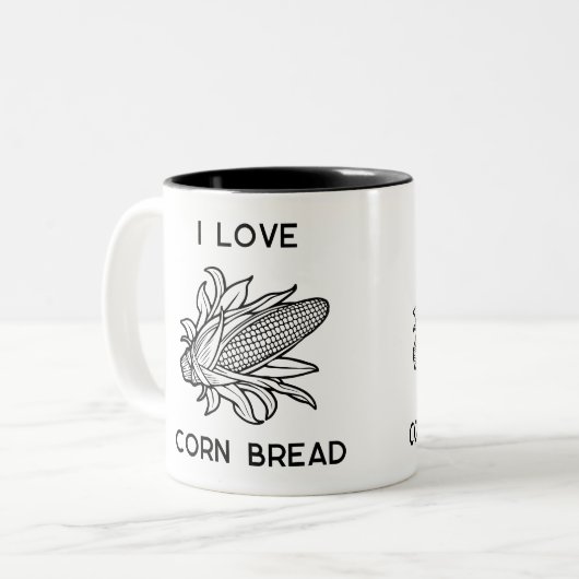 Modernes Maisbrot der I-Liebe mit Cob-Ikone Zweifarbige Tasse (Vorderseite Links)