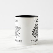 Modernes Maisbrot der I-Liebe mit Cob-Ikone Zweifarbige Tasse (Mittel)