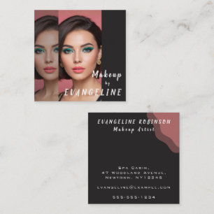 Modernes Make-up-Artist-Personalbild Quadratische Visitenkarte