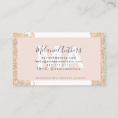 Modernes Make-up Haar Gold Glitzer Pinsel rosa Rah Visitenkarte (Rückseite)