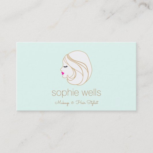 Modernes Make-up und Friseur EyeLash & Lips Beauty Visitenkarte (Vorderseite)