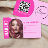 Modernes Makeup-Arch-Hot-Pink-Foto-Logo Visitenkarte