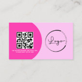 Modernes Makeup-Arch-Hot-Pink-Foto-Logo Visitenkarte (Rückseite)