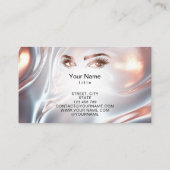 Modernes Makeup Artis Lashes Rose Gold Opal Telefonnummerkarte (Rückseite)