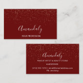 Modernes MAKEUP ARTIST Burgundy Gold Visitenkarte (Vorne/Hinten)
