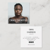 Modernes Makeup-Artist-Foto Quadratische Visitenkarte (Vorne/Hinten)