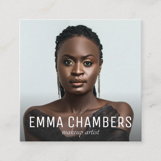 Modernes Makeup-Artist-Foto Quadratische Visitenkarte (Vorderseite)