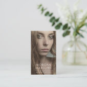 Modernes Makeup-Artist-Foto Visitenkarte (Stehend Vorderseite)