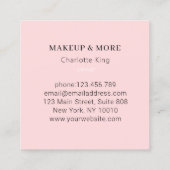 Modernes, Makeup-Foto Quadratische Visitenkarte (Rückseite)