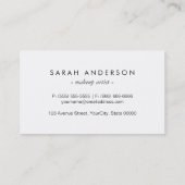 Modernes Makeup - Goldlabel und Schwarz-weiße Stre Visitenkarte (Rückseite)