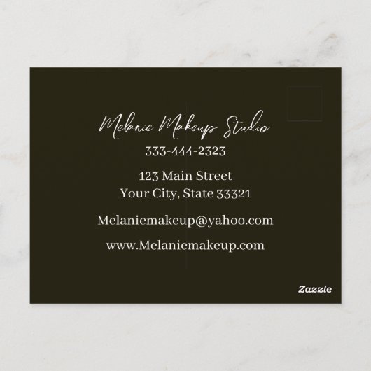 Modernes Makeup Studio & QR Code Postkarte (Rückseite)
