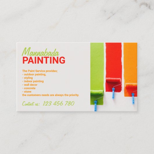 Modernes Malerdesign mit individuell anpassbarem F Visitenkarte (Vorderseite)