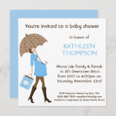 Modernes Mama-Baby-Stoß JUNGE Duschen-Party Einladung (Vorne/Hinten)