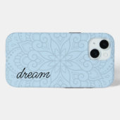 Modernes Mandala Dusty Blue Script Case-Mate iPhone Hülle (Rückseite (Horizontal))