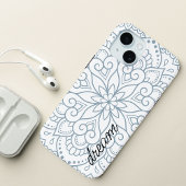 Modernes Mandala Dusty Blue Script Case-Mate iPhone Hülle