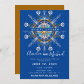 Modernes Mandala Hand Drawn Boho Art Brautparty Einladung (Vorne/Hinten)
