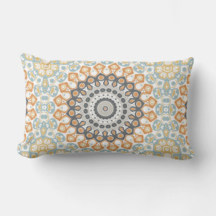 Modernes Mandala in Orange und Blau Lendenkissen