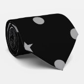 Modernes Männergrau & Polka Krawatte (Gerollt)