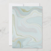 Modernes Marble Blue Gold Glitzer Hintergrund Einladung (Rückseite)