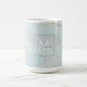 Modernes Marble Blue Gold Glitzer Hintergrund Kaffeetasse (Mittel)