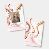 Modernes Marble Employee Foto ID Abzeichen Ausweis (Vorder- & Rückseite)