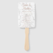 Modernes Marble Rose Gold Script Hochzeitsprogramm Fächer (Vorderseite)