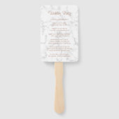 Modernes Marble Rose Gold Script Hochzeitsprogramm Fächer (Rückseite)