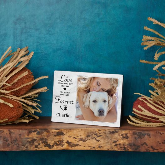 Modernes Marbour Custom Foto Dog Pet Memorial Fotoplatte (Seite)