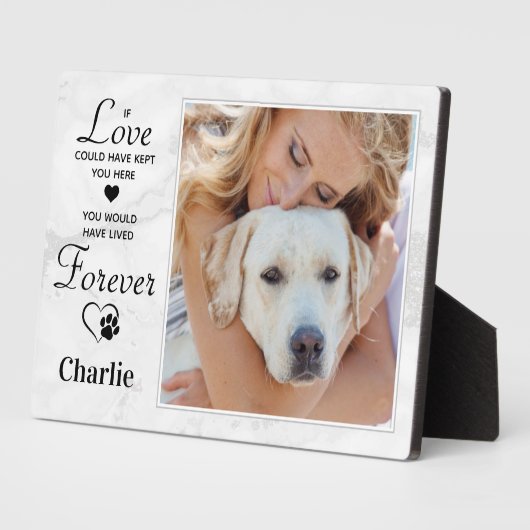 Modernes Marbour Custom Foto Dog Pet Memorial Fotoplatte (Seite)