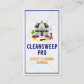 Modernes Marbour House Reinigungsservice-Logo Visitenkarte (Vorderseite)