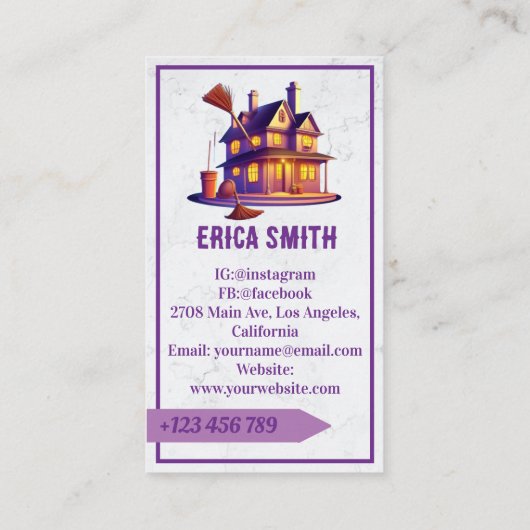 Modernes Marbour House Reinigungsservice-Logo Visitenkarte (Rückseite)