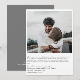 Modernes Märchengeschichten-Foto Save the Date in Einladung