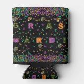 Modernes Mardi Gras Muster Dosenkühler (Rückseite)