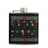Modernes Mardi Gras Muster Flachmann (Vorderseite)