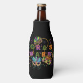 Modernes Mardi Gras Muster Flaschenkühler (Flaschenvorderseite)