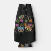 Modernes Mardi Gras Muster Flaschenkühler (Rückseite)