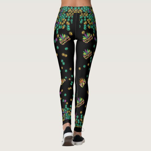 Modernes Mardi Gras Muster Leggings (Rückseite)